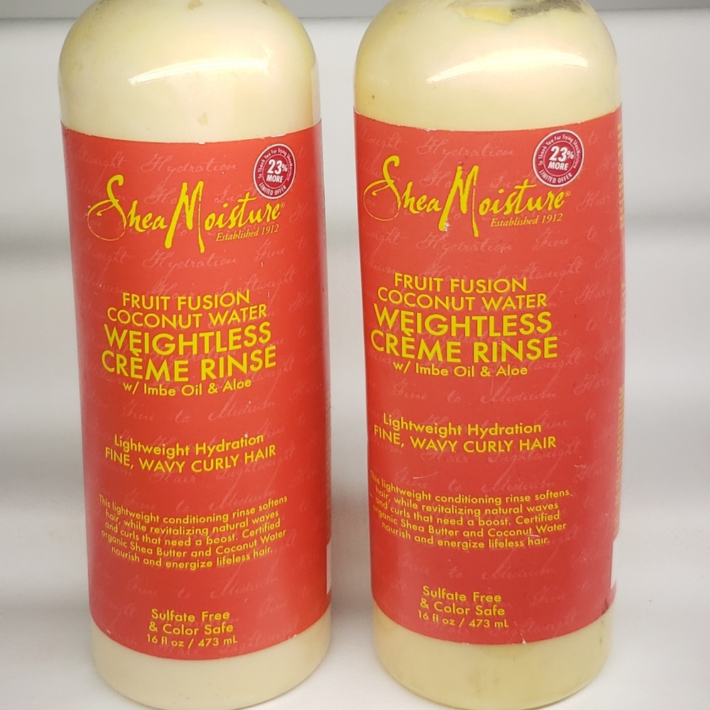 Shea Moisture Fruit Fusion Coconut Water Weightless Creme Rinse 2-Pack